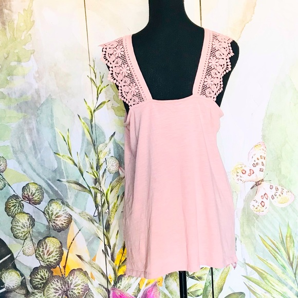 🎀Papaya Cotton Laced Size 14 (Large) Beige Cream Color Tank Top - Picture 5 of 10